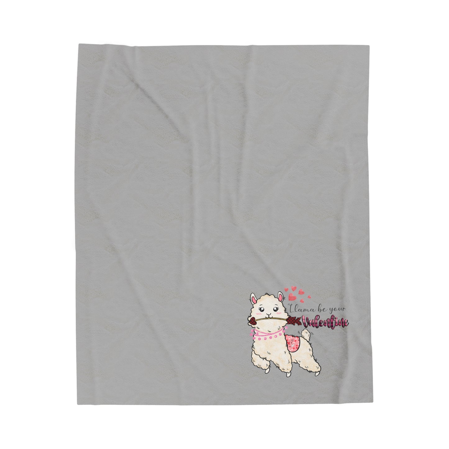Llama Be Your Valentine Velveteen Plush Blanket