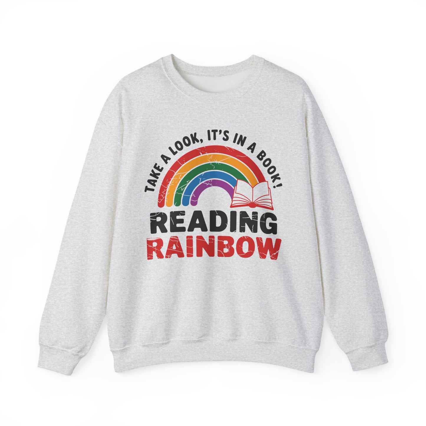 Retro Reading Rainbow Heavy Blend™ Crewneck Sweatshirt