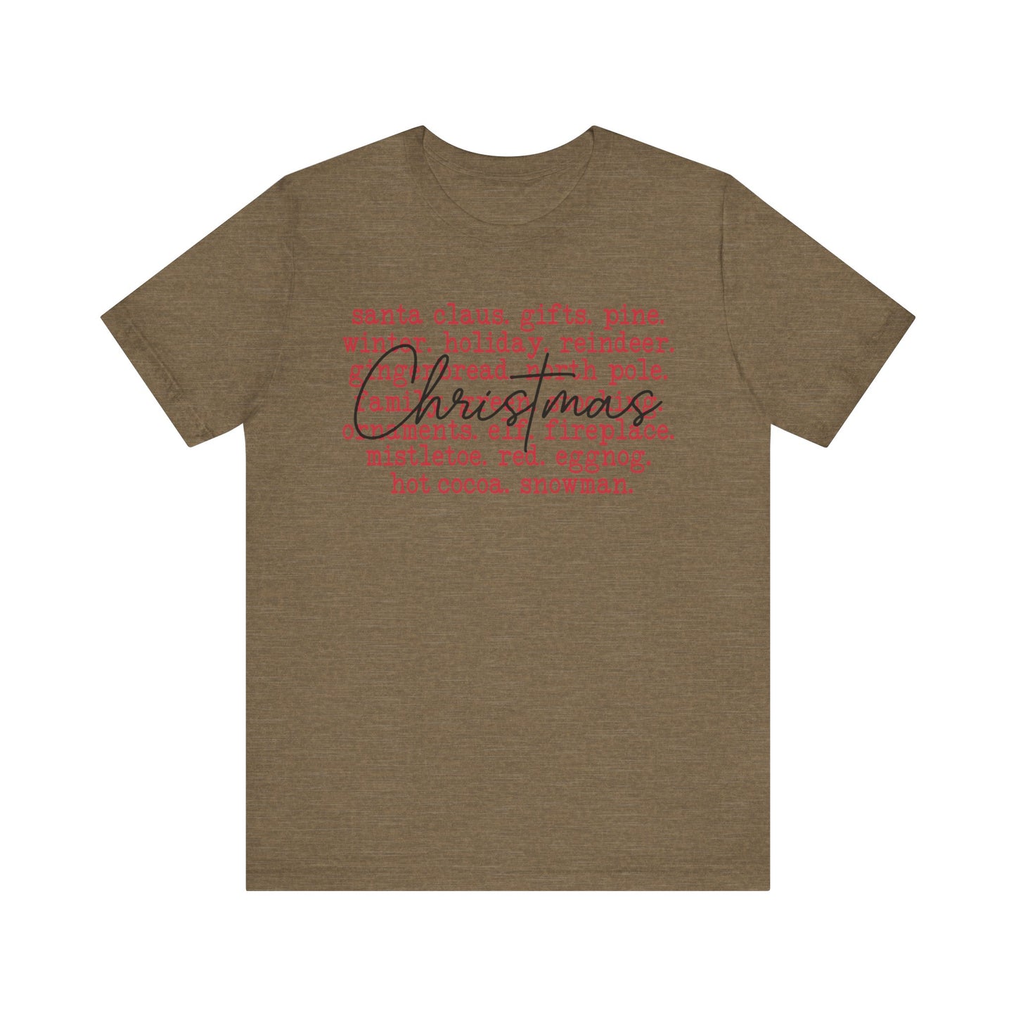 Christmas Words Jersey Short Sleeve Tee