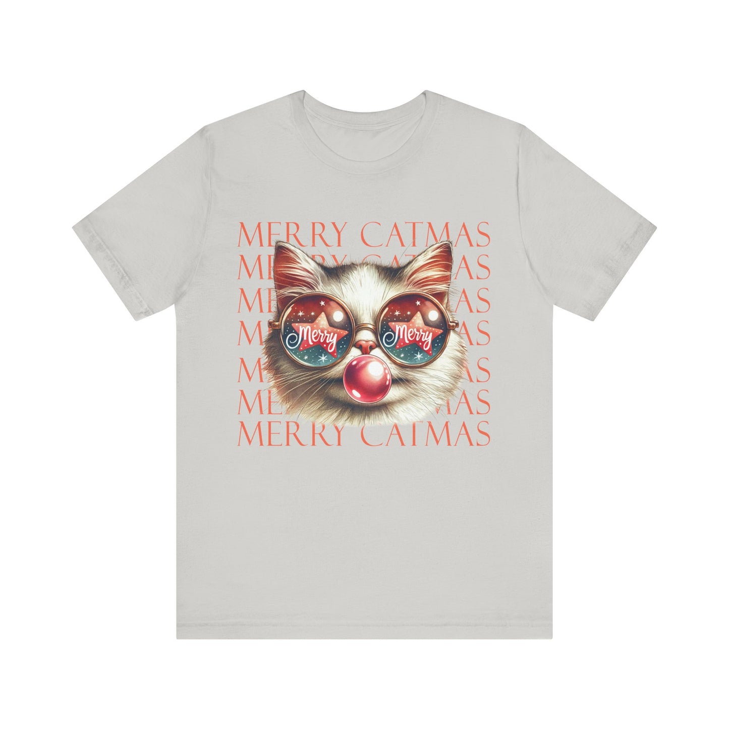 Merry Catmas Jersey Short Sleeve Tee