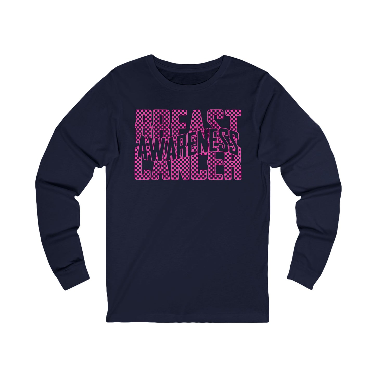 Retro Breast Cancer Awareness Jersey Long Sleeve Tee