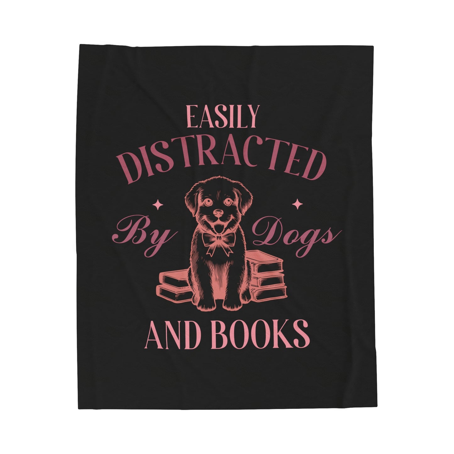 Dogs And Books Velveteen Plush Blanket