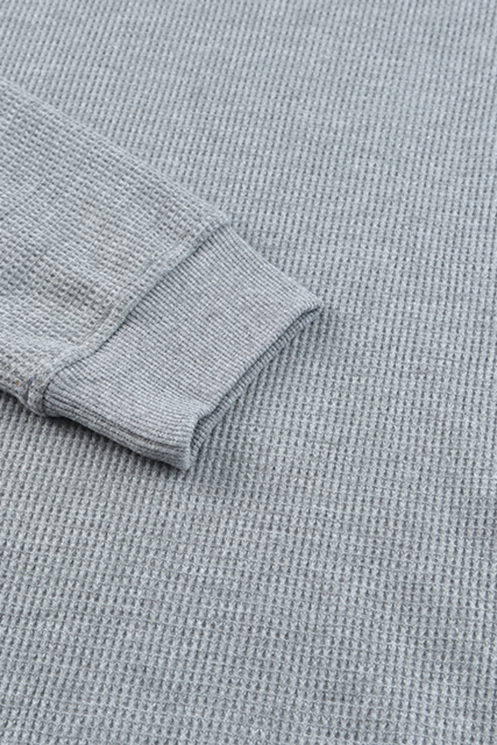 Waffle Knit Crew Neck Casual Long Sleeve Top