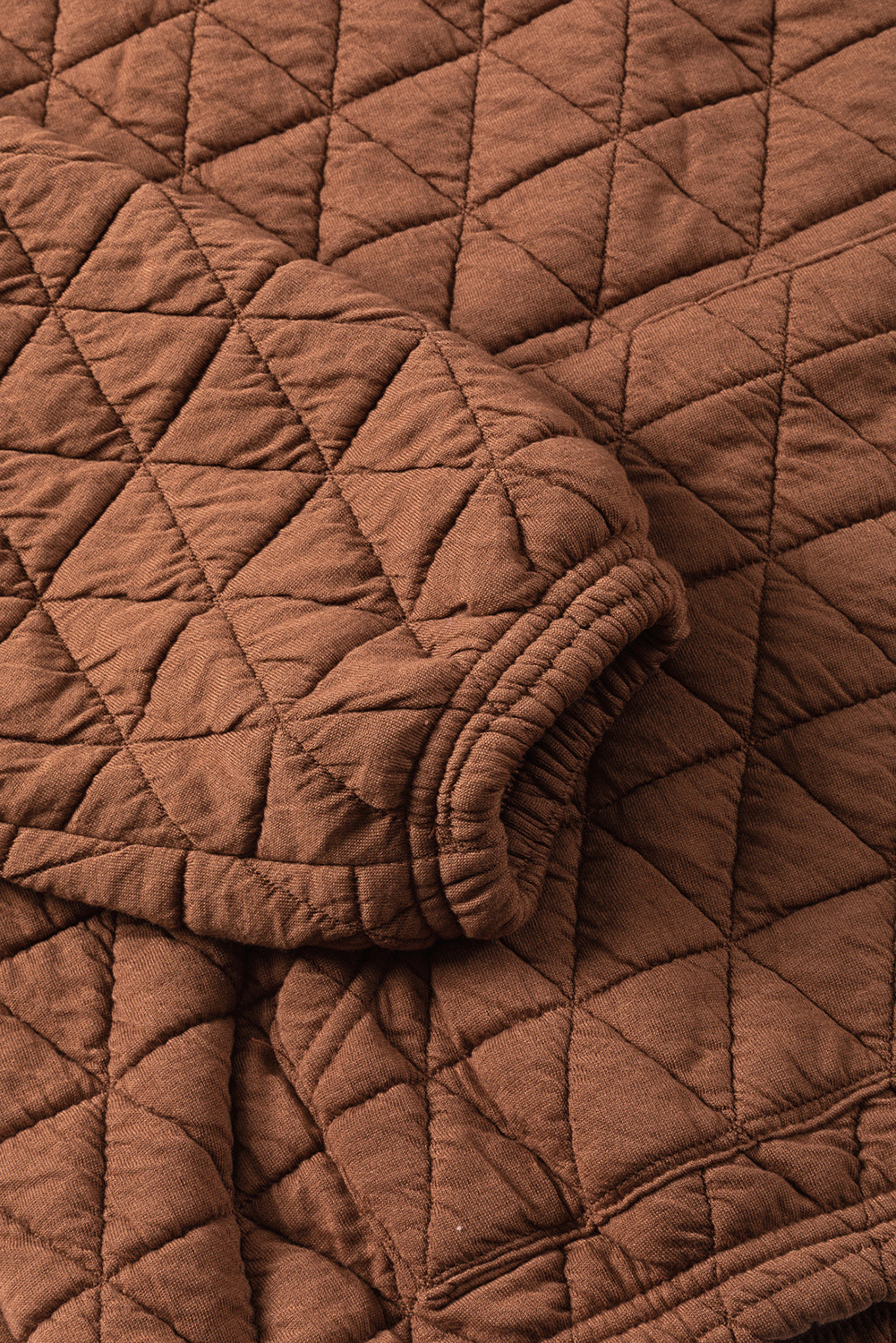 Light Grey Drop Shoulder Quilted Patchwork Kangaroo Pocket Hoodie
