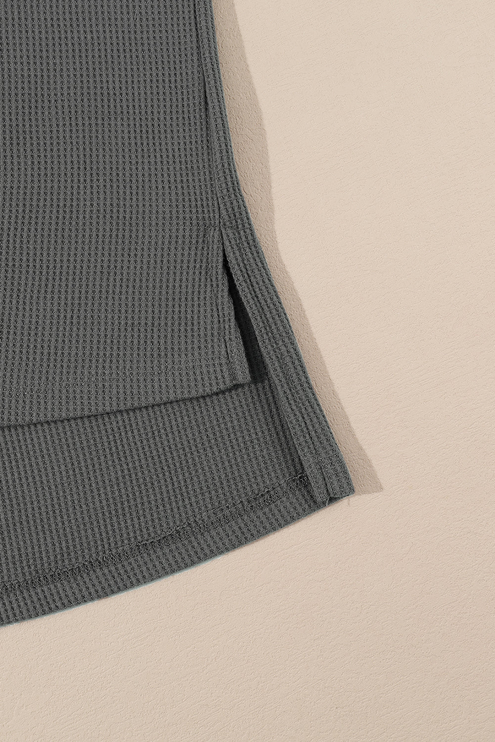 Dark Grey Plus Size Exposed Seam Crinkle Patchwork Top