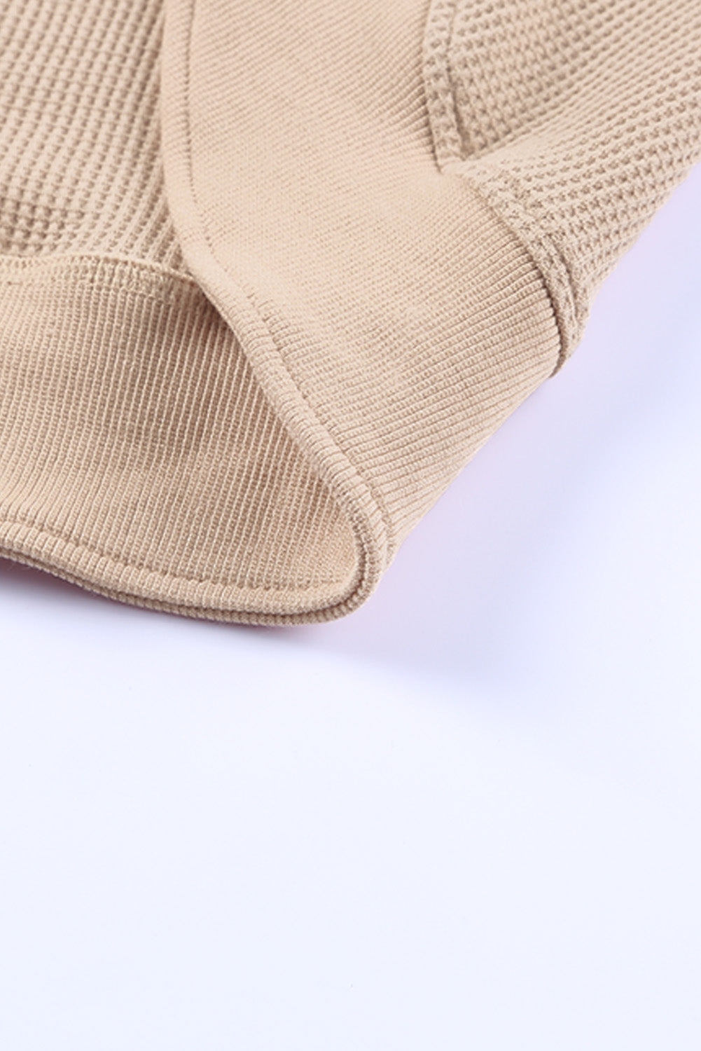 Waffle Knit Crew Neck Casual Long Sleeve Top