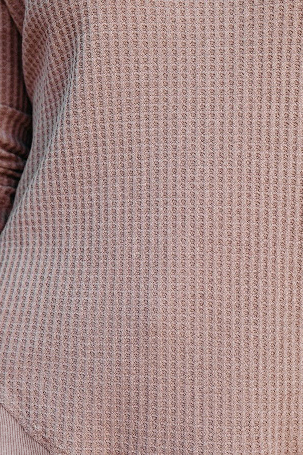 Waffle Knit Crew Neck Casual Long Sleeve Top