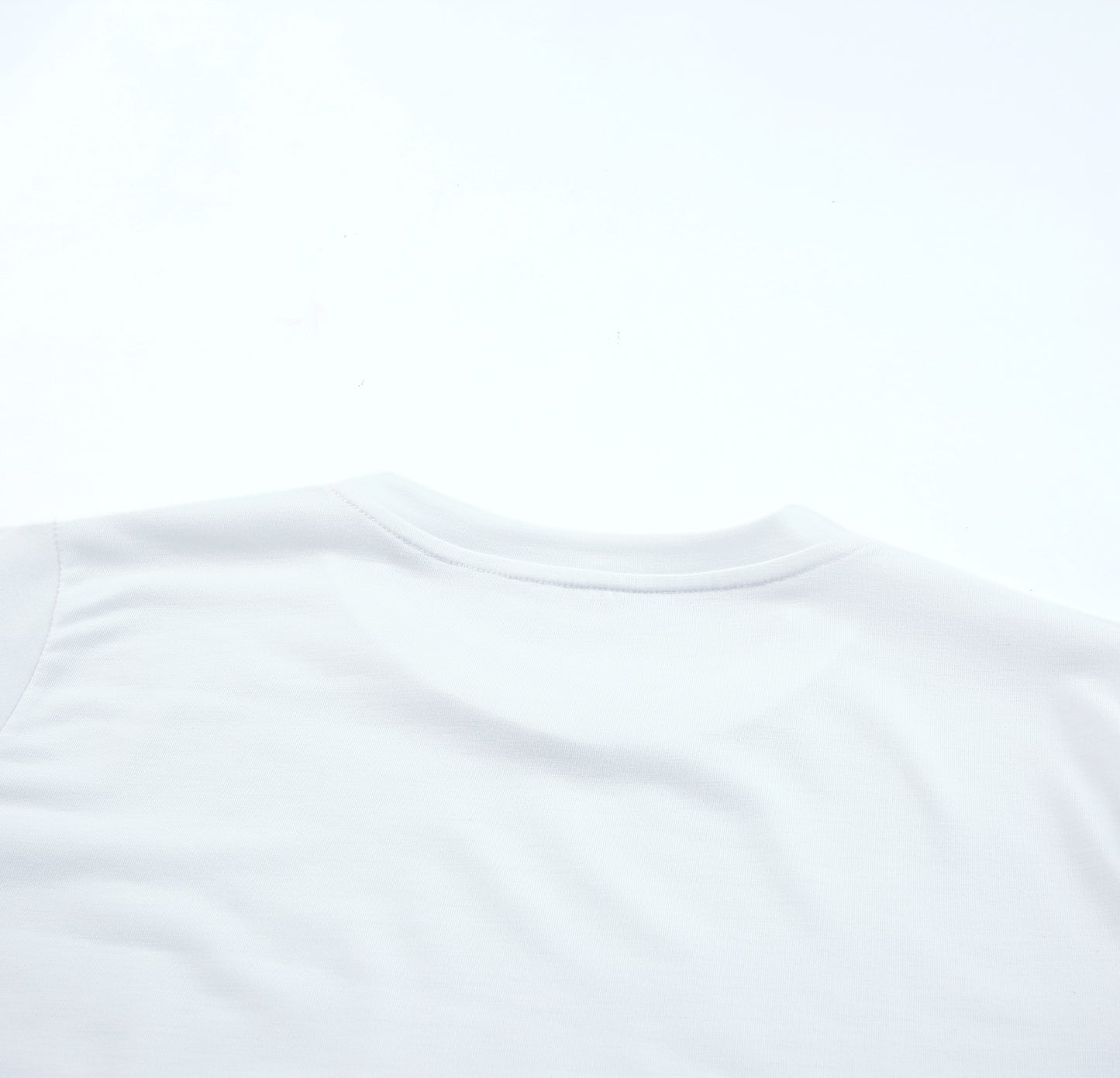 White Round Neck Rolled Sleeve Plus Size T-shirt