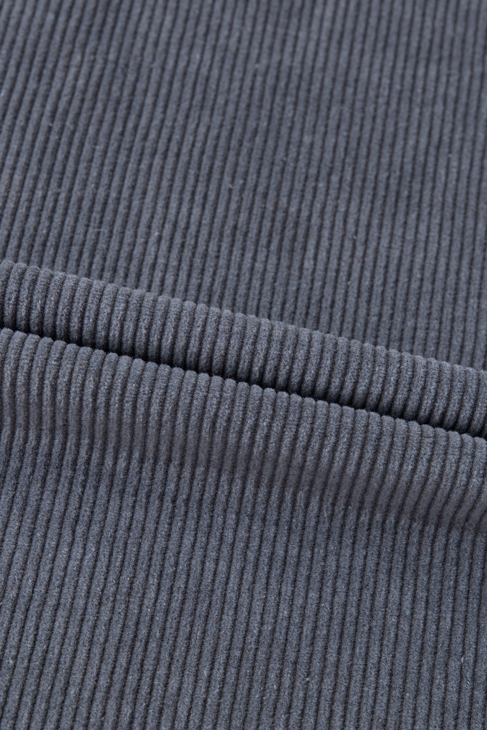 Black Plus Size Corded Round Neck Sweatshirt