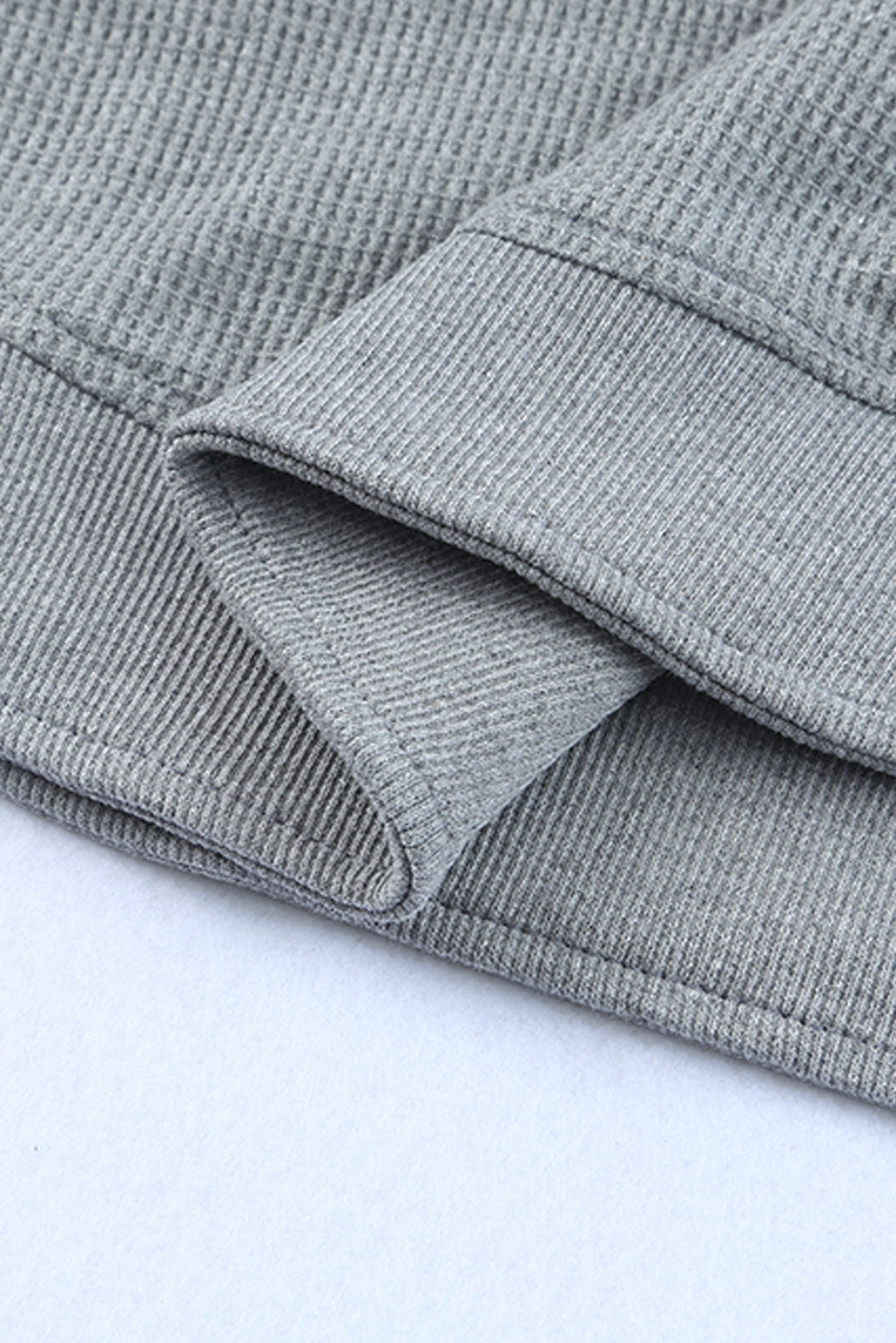 Waffle Knit Crew Neck Casual Long Sleeve Top