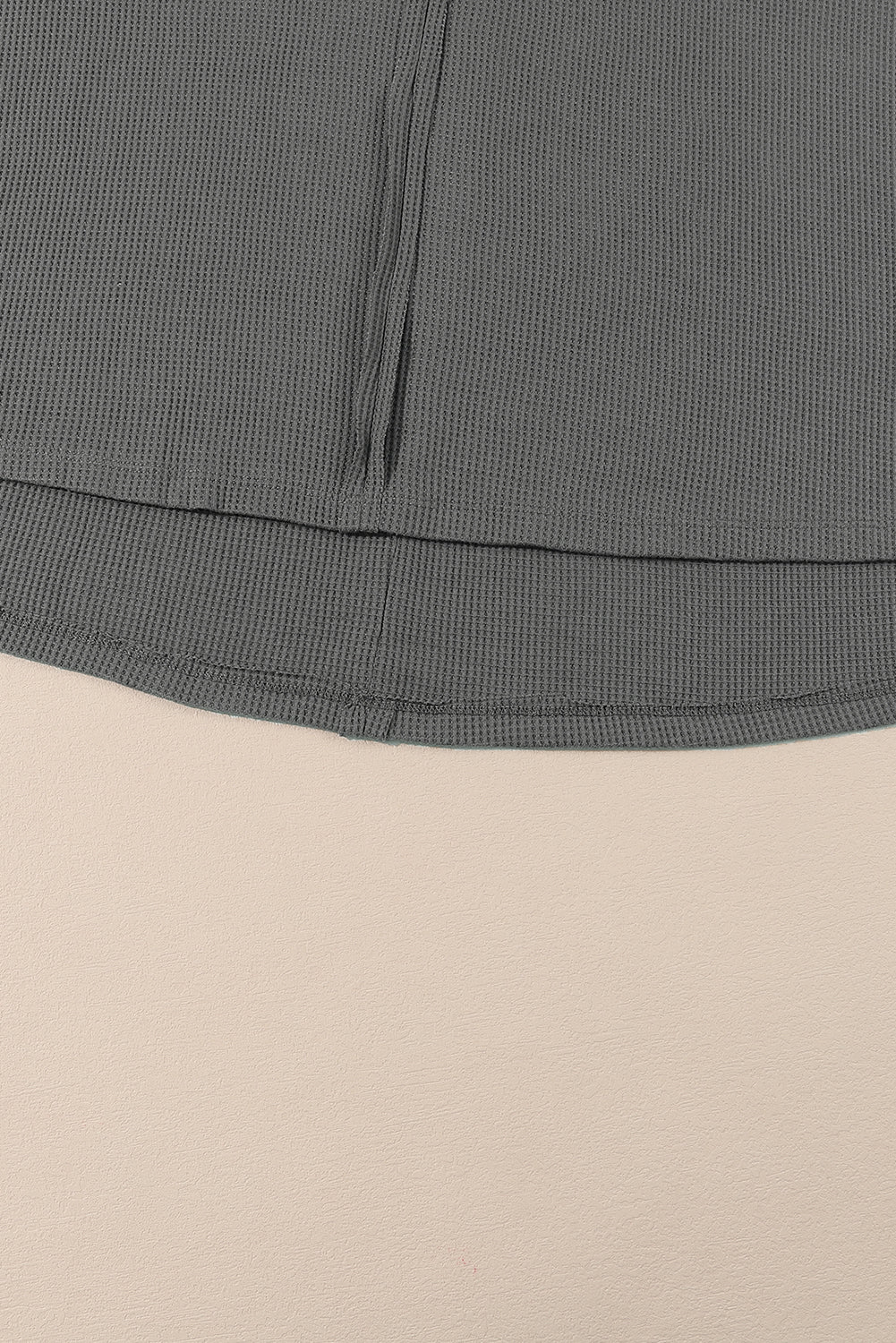 Dark Grey Plus Size Exposed Seam Crinkle Patchwork Top