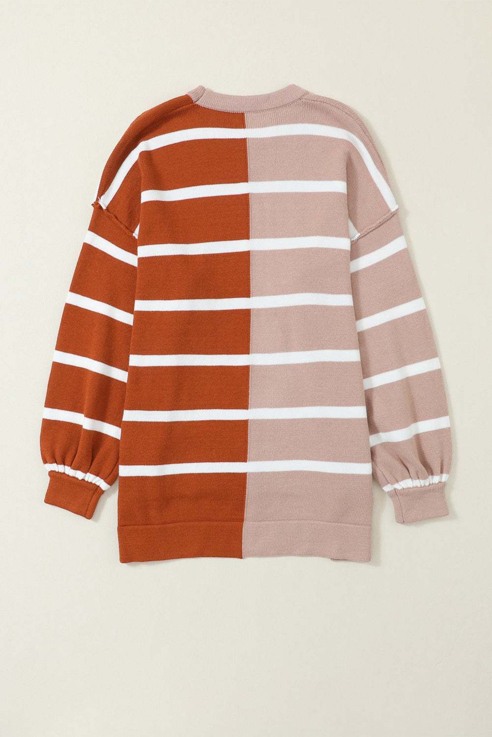 Plus Size Colorblock Striped Patchwork Loose Top