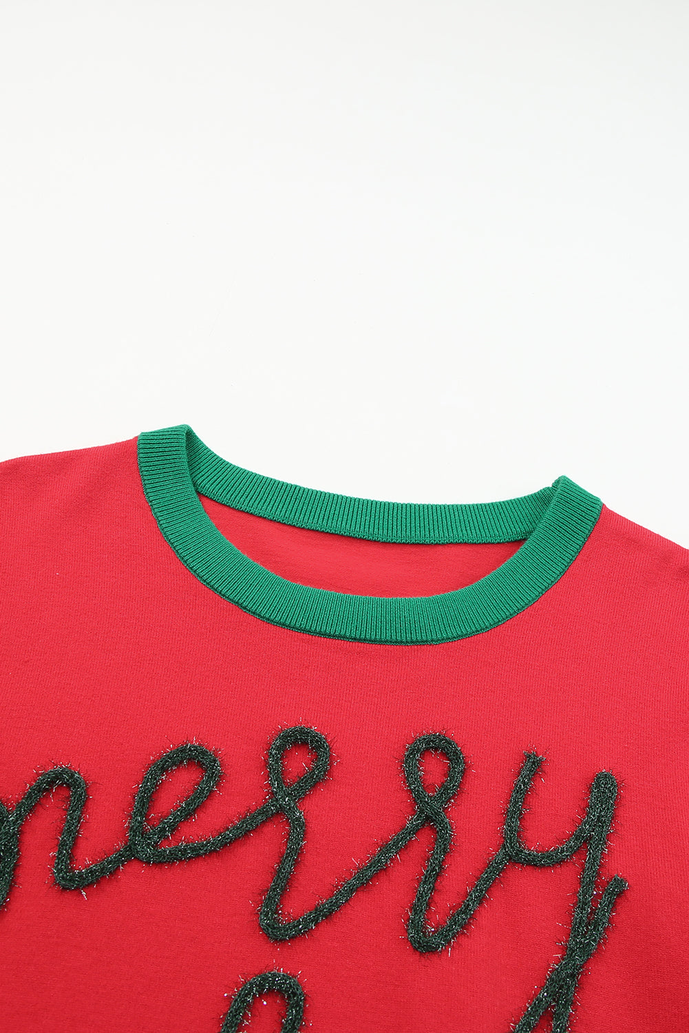 Black Plus Size Cheers Glitter Tinsel Short Sleeve Sweater