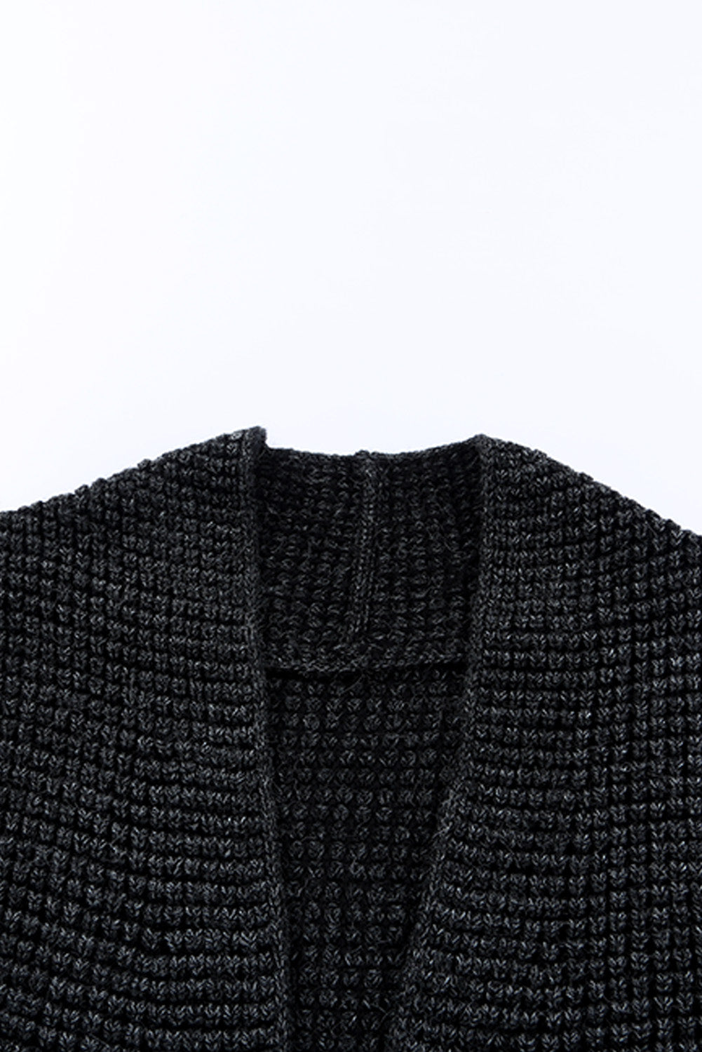 Apricot Chunky Waffle Knit Oversized Collar Cardigan