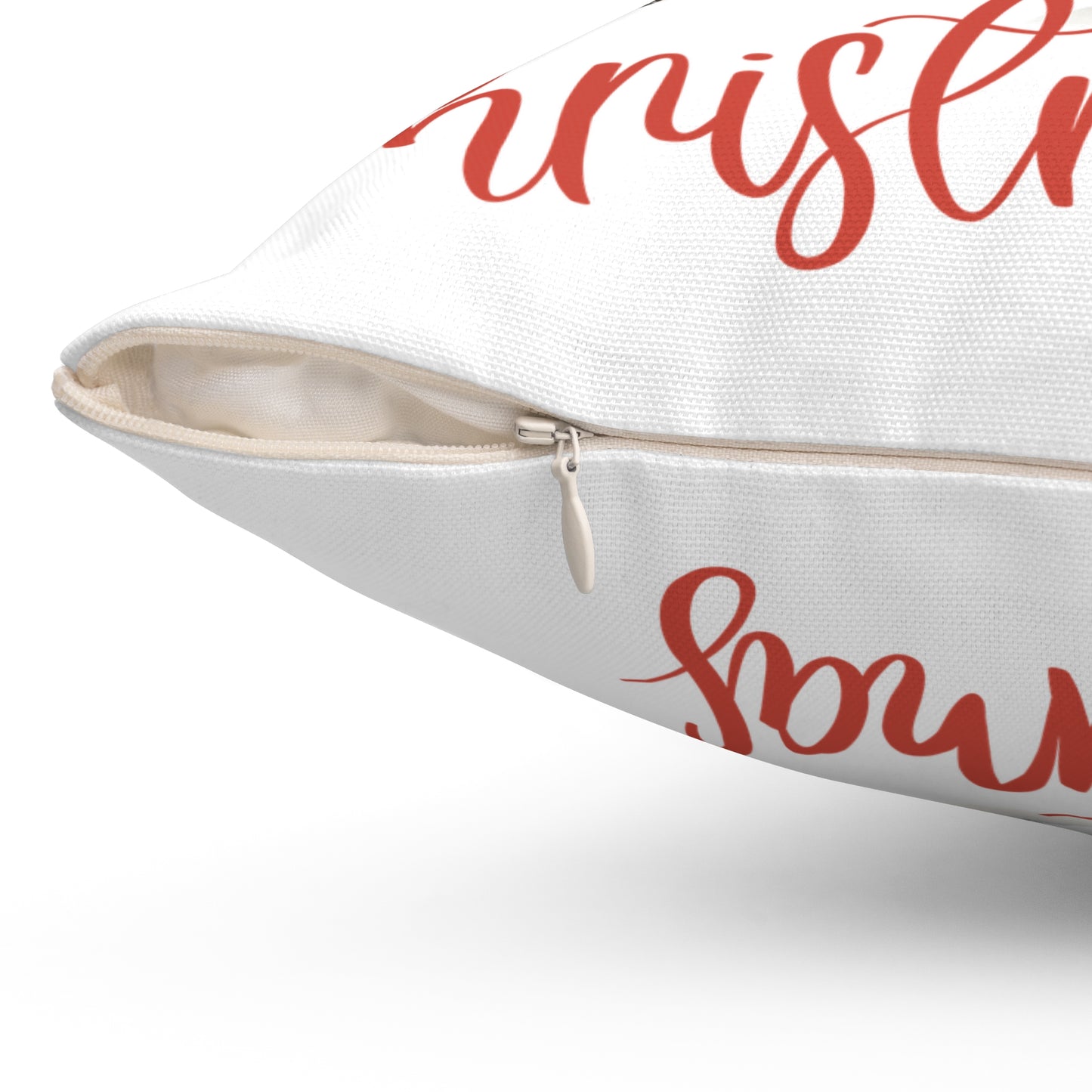 Small Town Christmas Spun Polyester Square Pillow