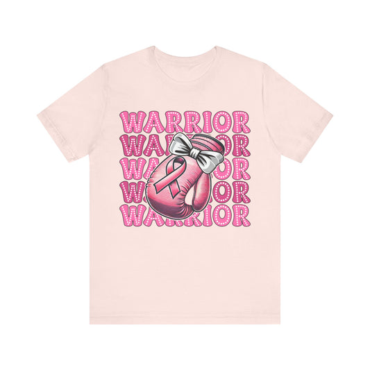 Breast Cancer Warrior Stacked Jersey Short Sleeve Tee