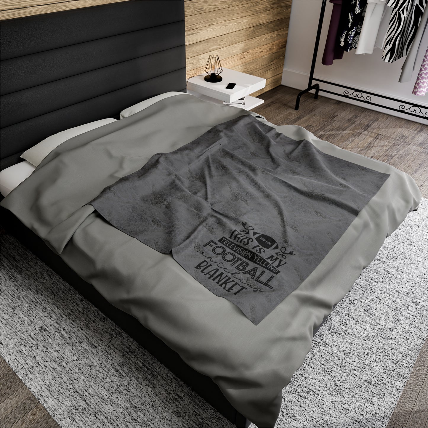 Football Watching Velveteen Plush Blanket
