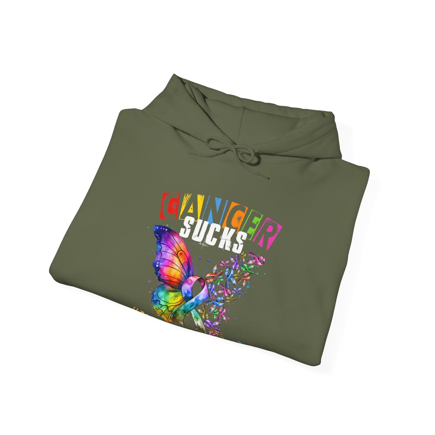 Cancer Sucks In All Colors Heavy Blend™ Hooded Sweatshirt