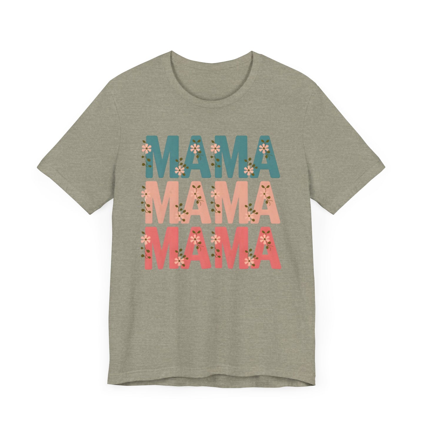 Mama Stacked Floral Jersey Short Sleeve Tee