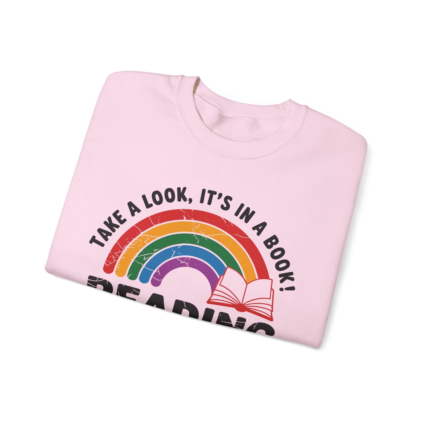 Retro Reading Rainbow Heavy Blend™ Crewneck Sweatshirt