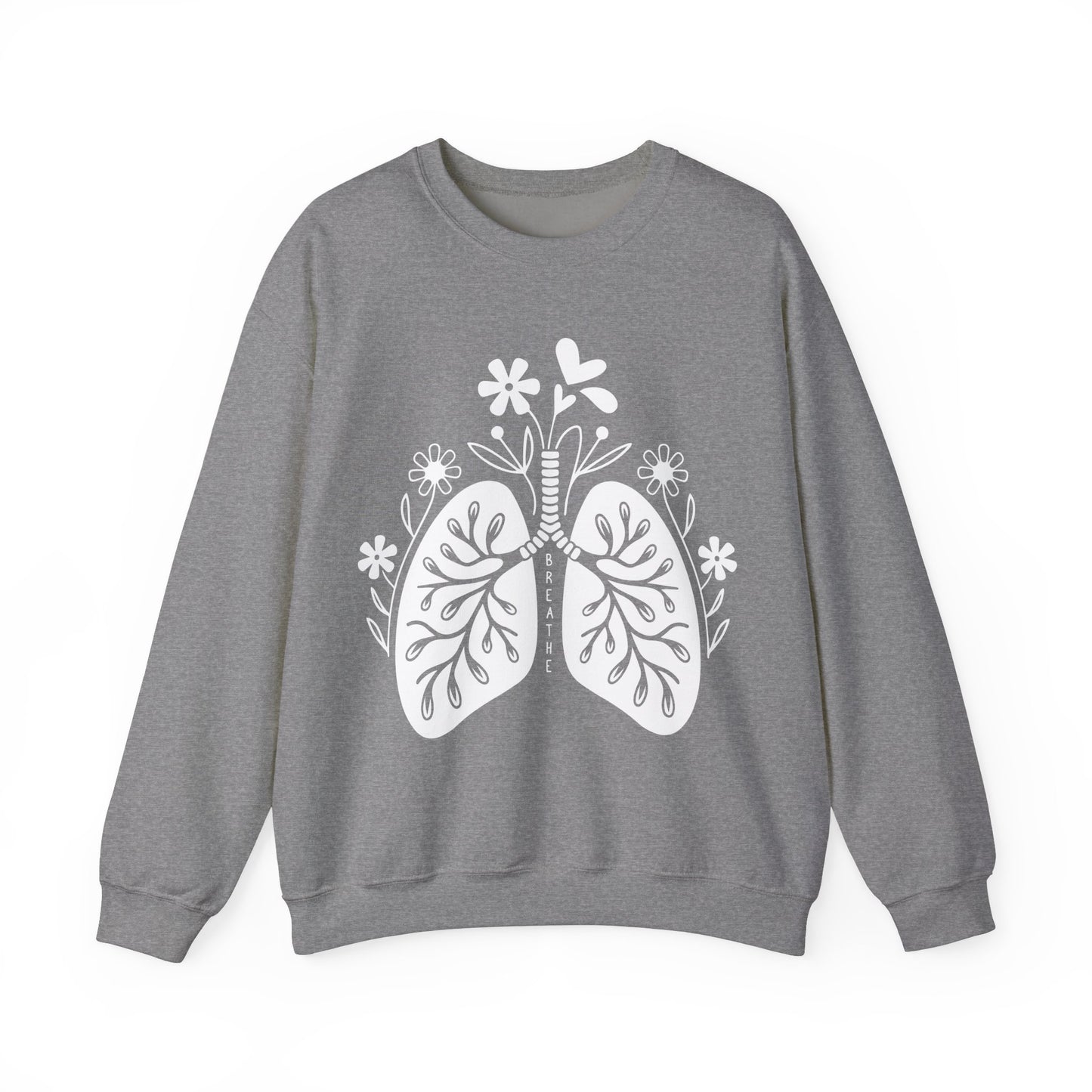 Breathe Floral Lungs Heavy Blend™ Crewneck Sweatshirt