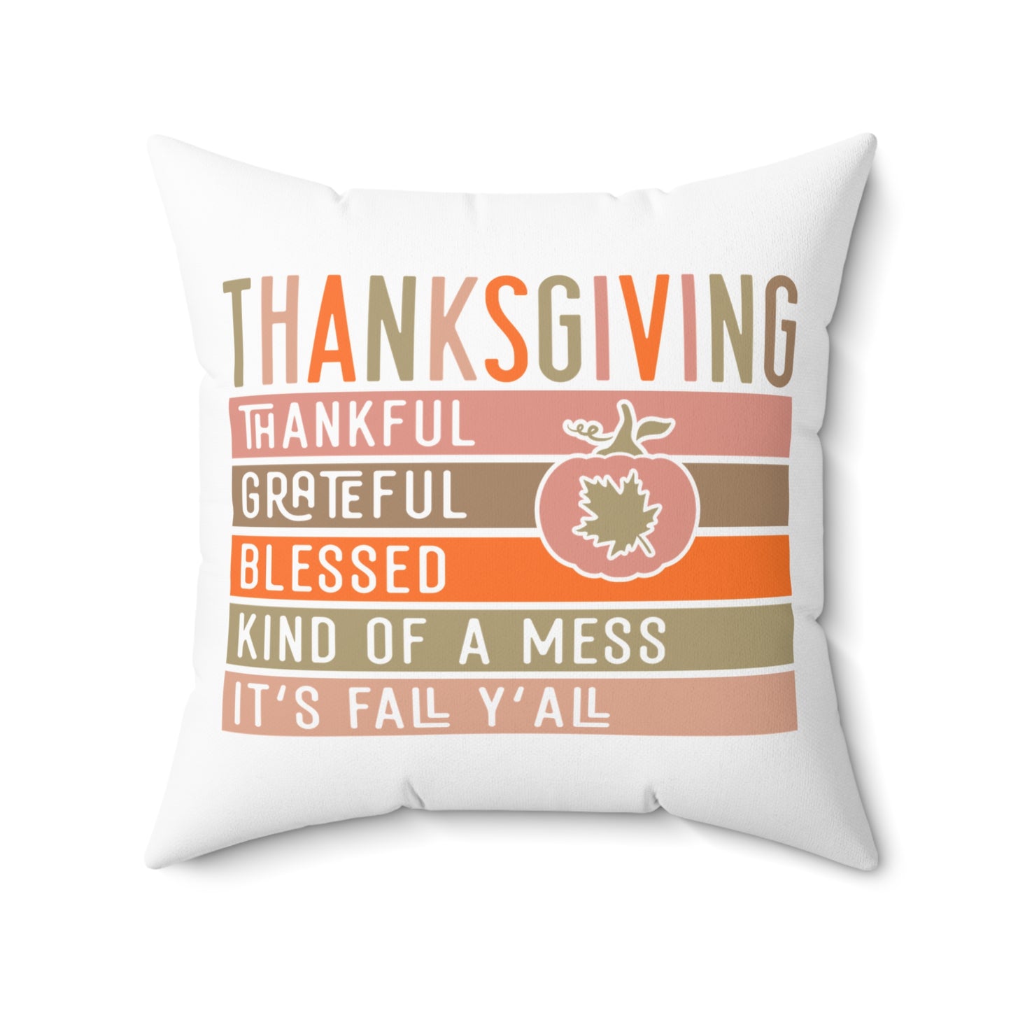 Thanksgiving Spun Polyester Square Pillow