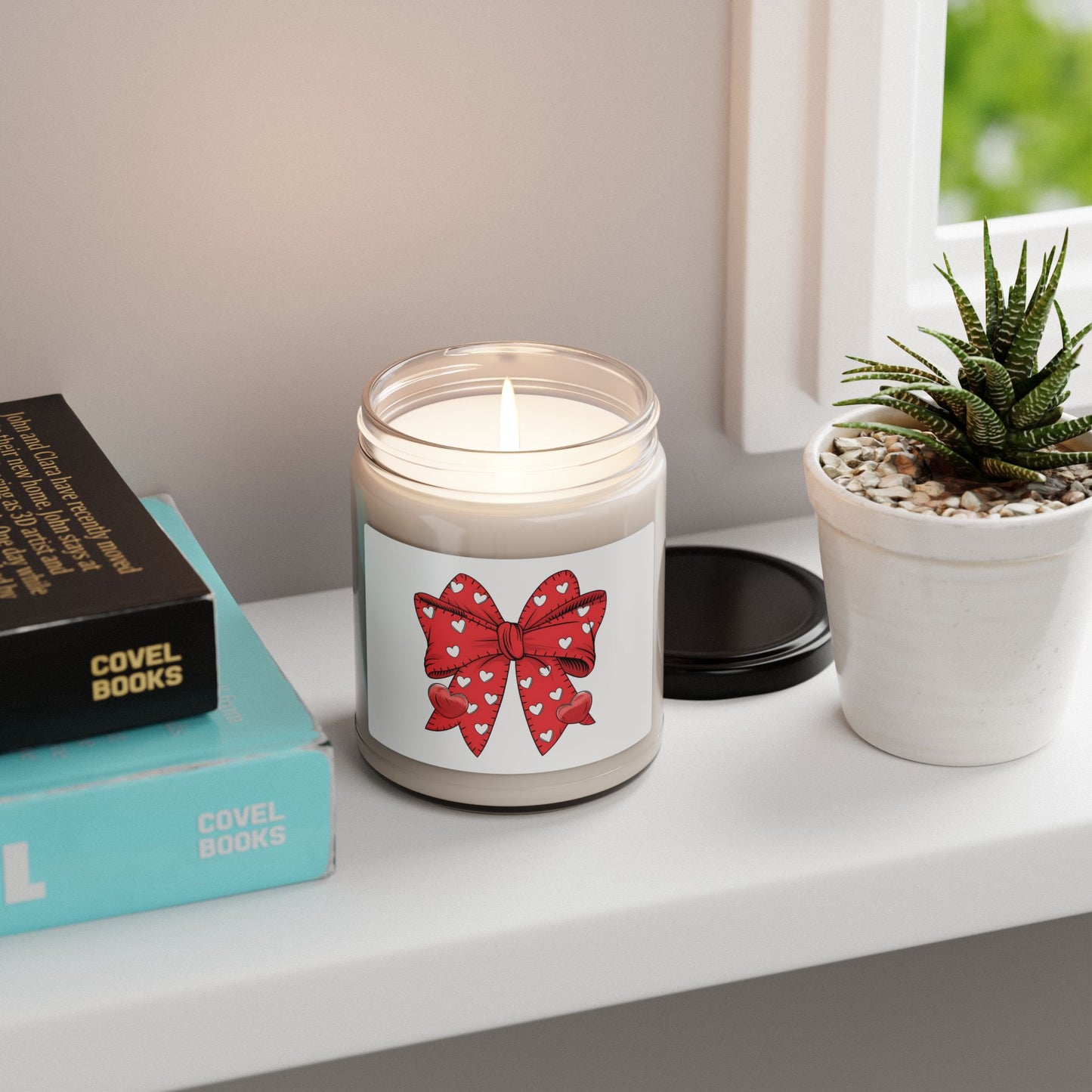 Valentine Bow Scented Soy Candle, 9oz
