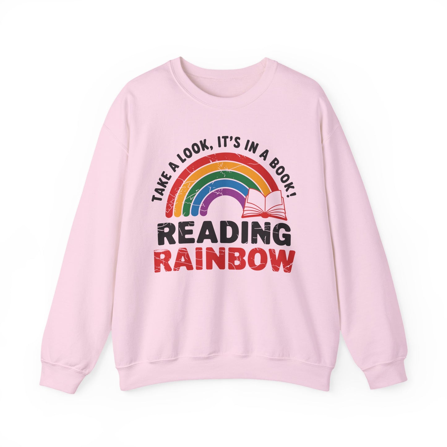 Retro Reading Rainbow Heavy Blend™ Crewneck Sweatshirt