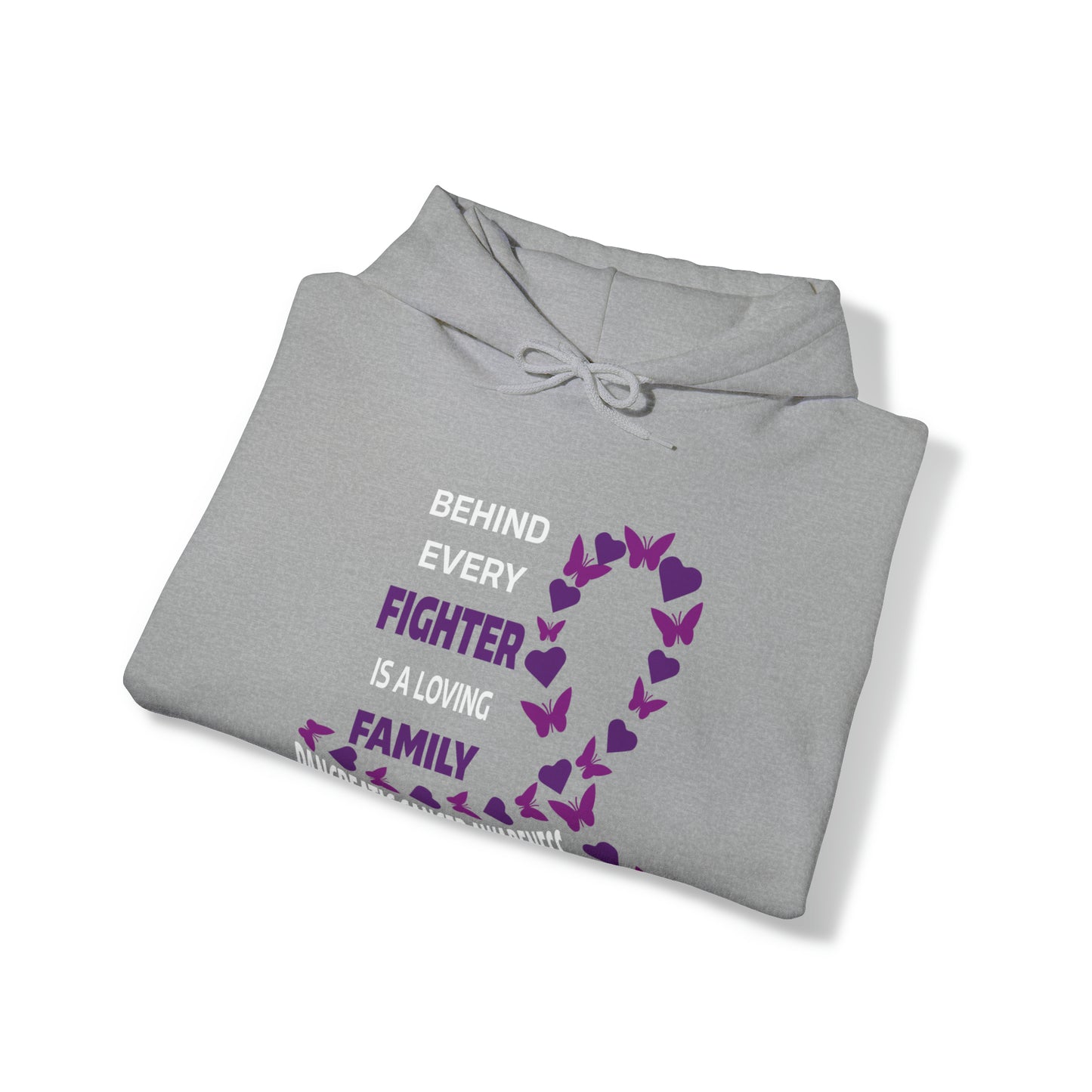 Behind Every Fighter -Pancreatic Cancer Heavy Blend™ Hooded Sweatshirt