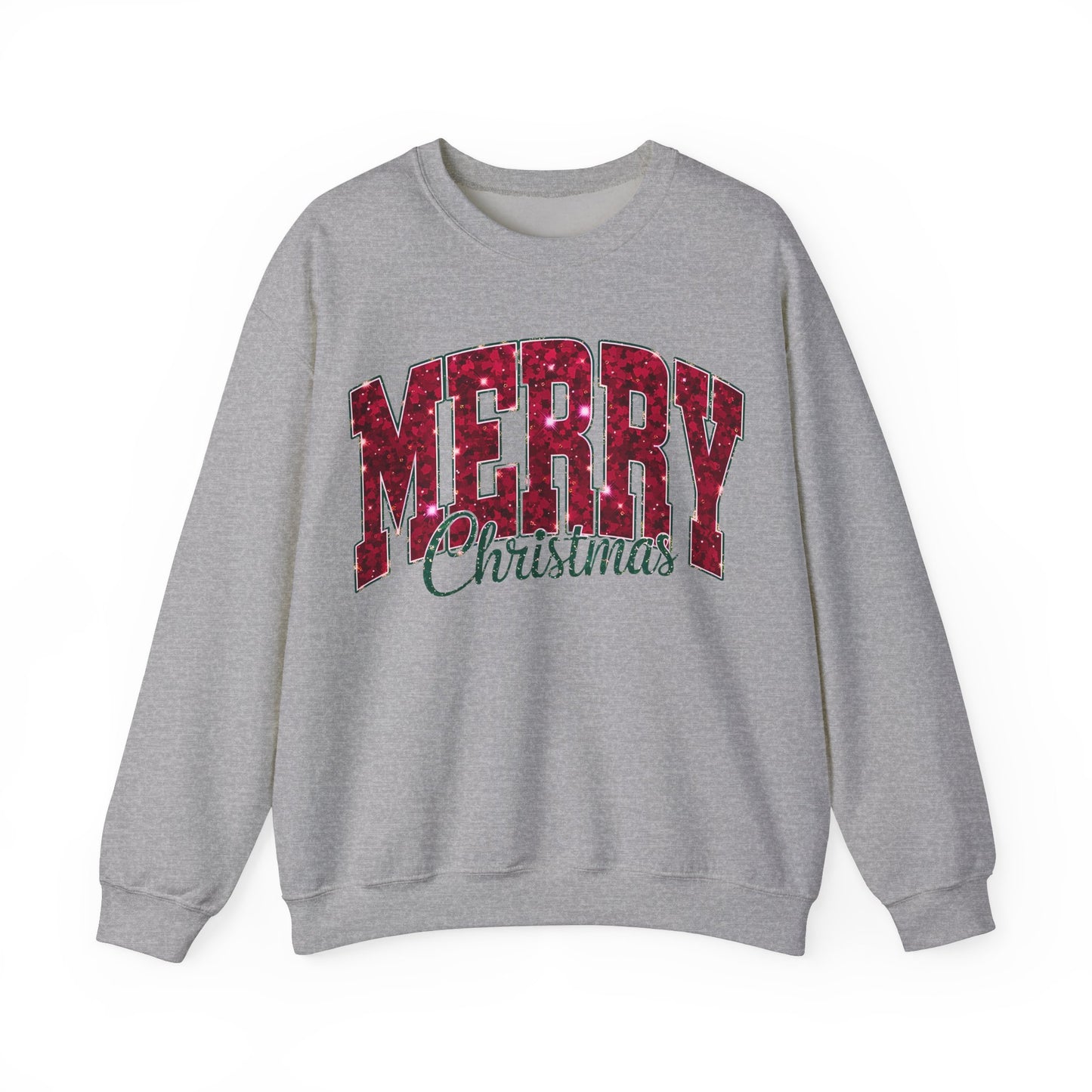 Glittery Merry Christmas Heavy Blend™ Crewneck Sweatshirt
