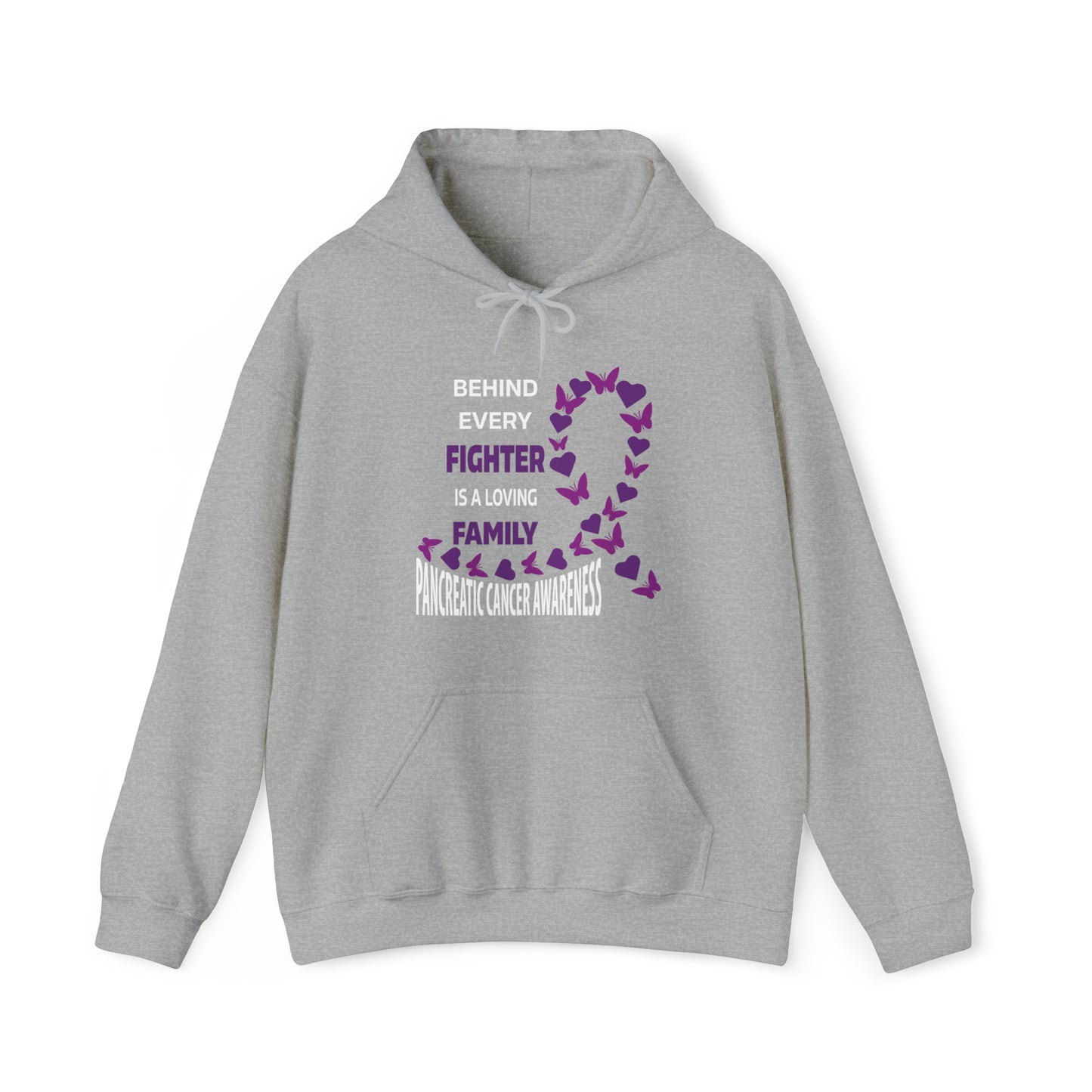 Behind Every Fighter -Pancreatic Cancer Heavy Blend™ Hooded Sweatshirt