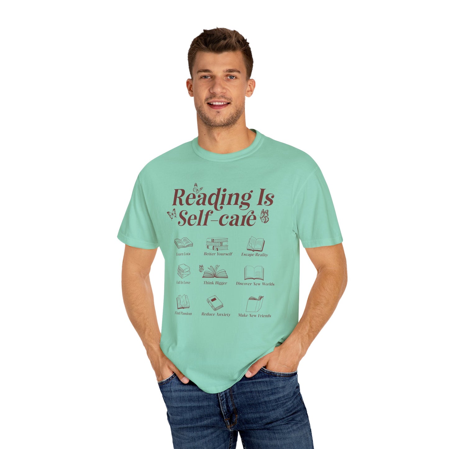 Reading Is Self Care Garment-Dyed T-shirt