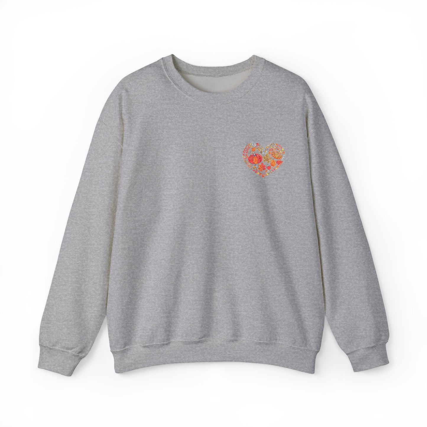 Embroidered Fall Heart Heavy Blend™ Crewneck Sweatshirt
