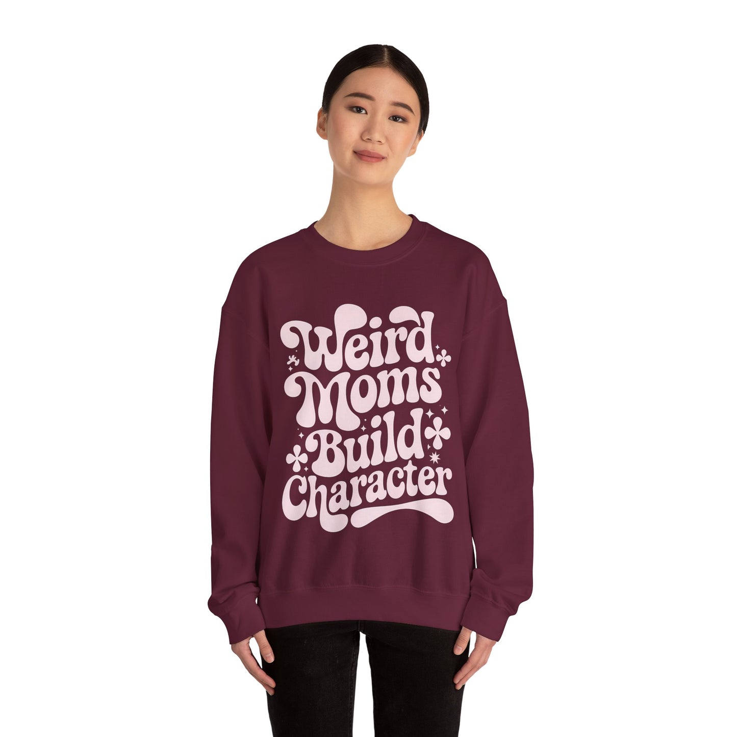 Weird Moms Build Character Heavy Blend™ Crewneck Sweatshirt