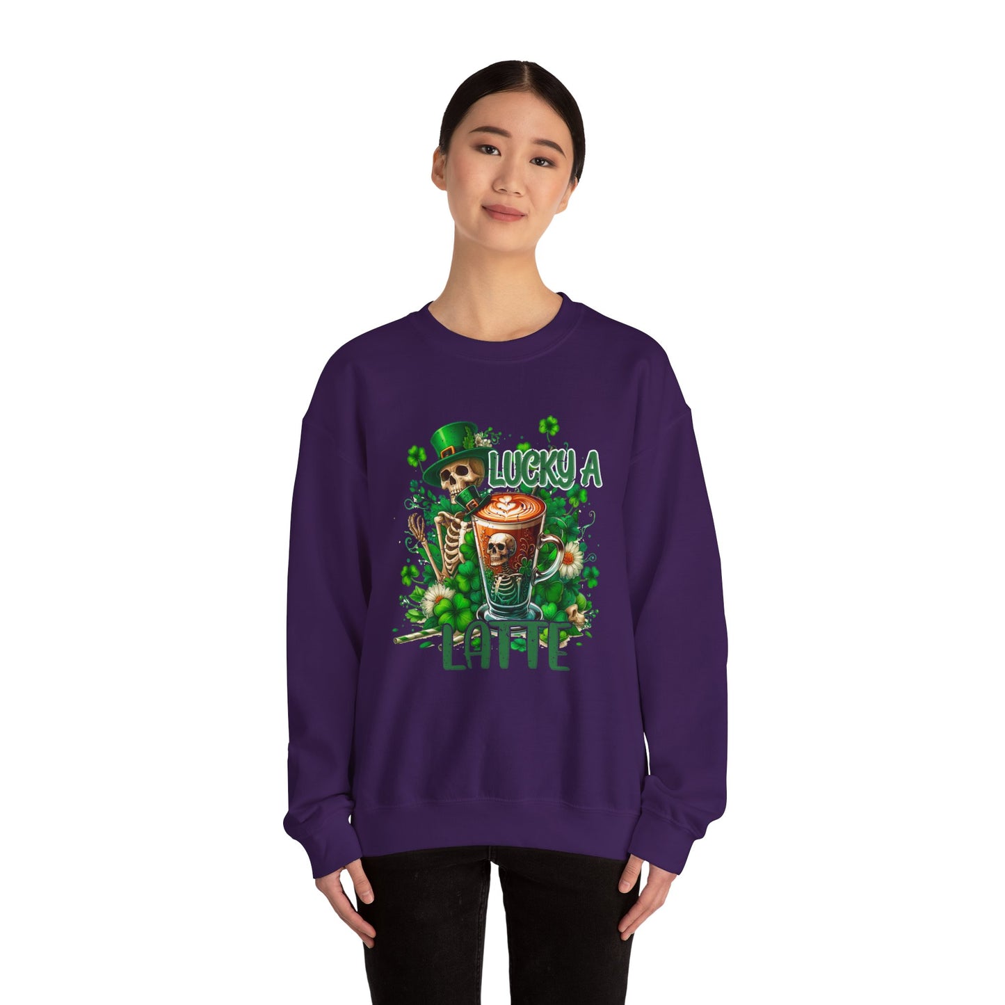 Lucky A Latte Skeleton Heavy Blend™ Crewneck Sweatshirt