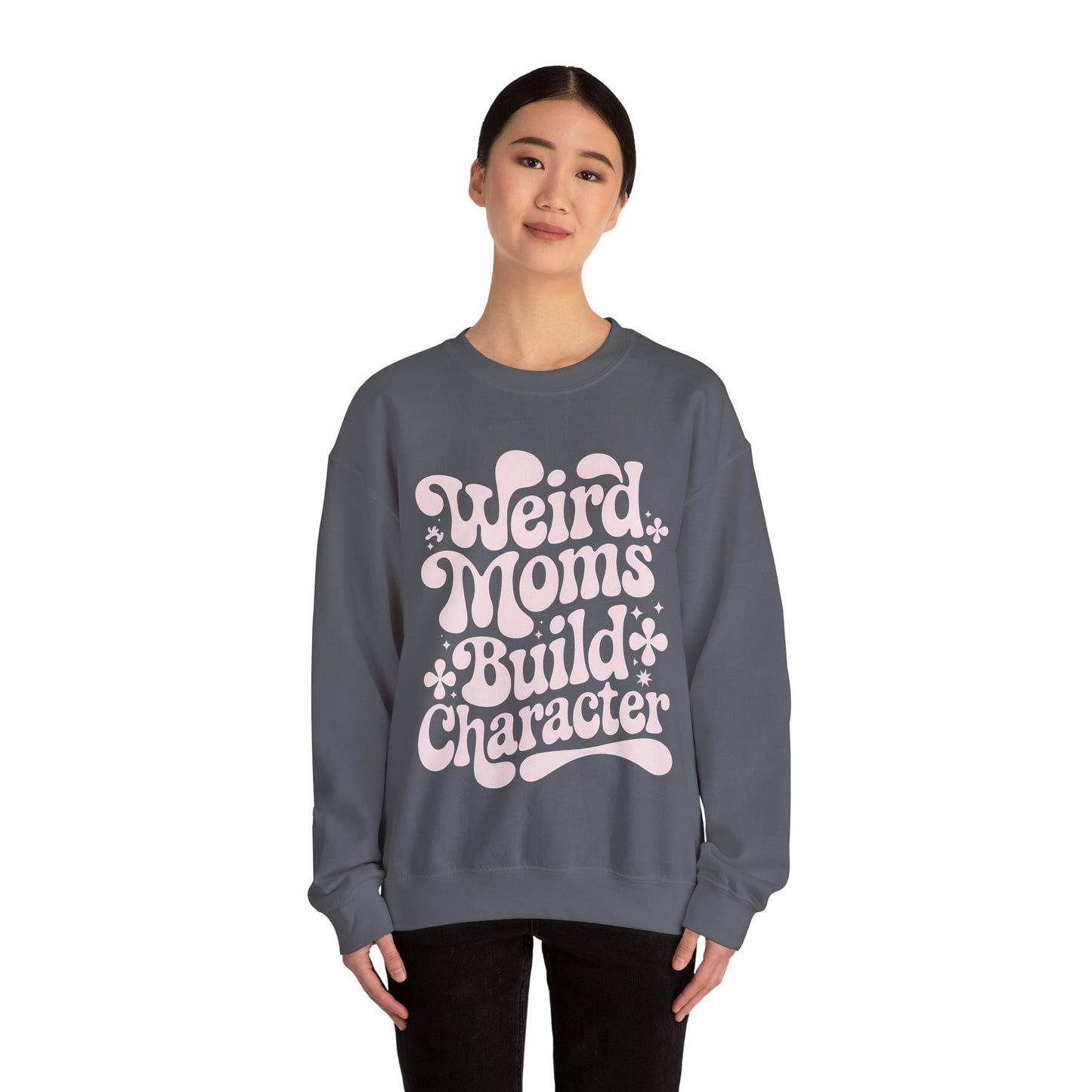 Weird Moms Build Character Heavy Blend™ Crewneck Sweatshirt