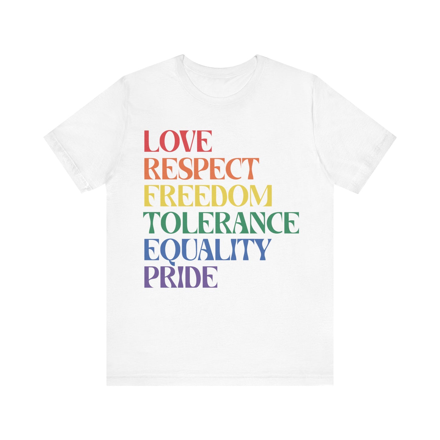 Love Respect Tolerance Equality Pride Jersey Short Sleeve Tee