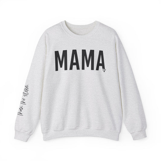 Mama Stronger Than The Storm Sleeve Heavy Blend™ Crewneck Sweatshirt