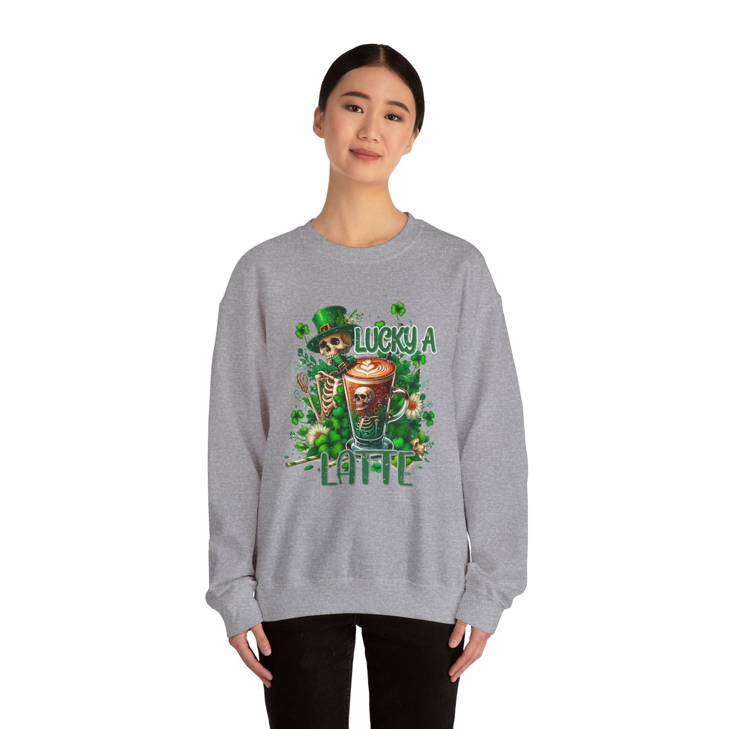 Lucky A Latte Skeleton Heavy Blend™ Crewneck Sweatshirt