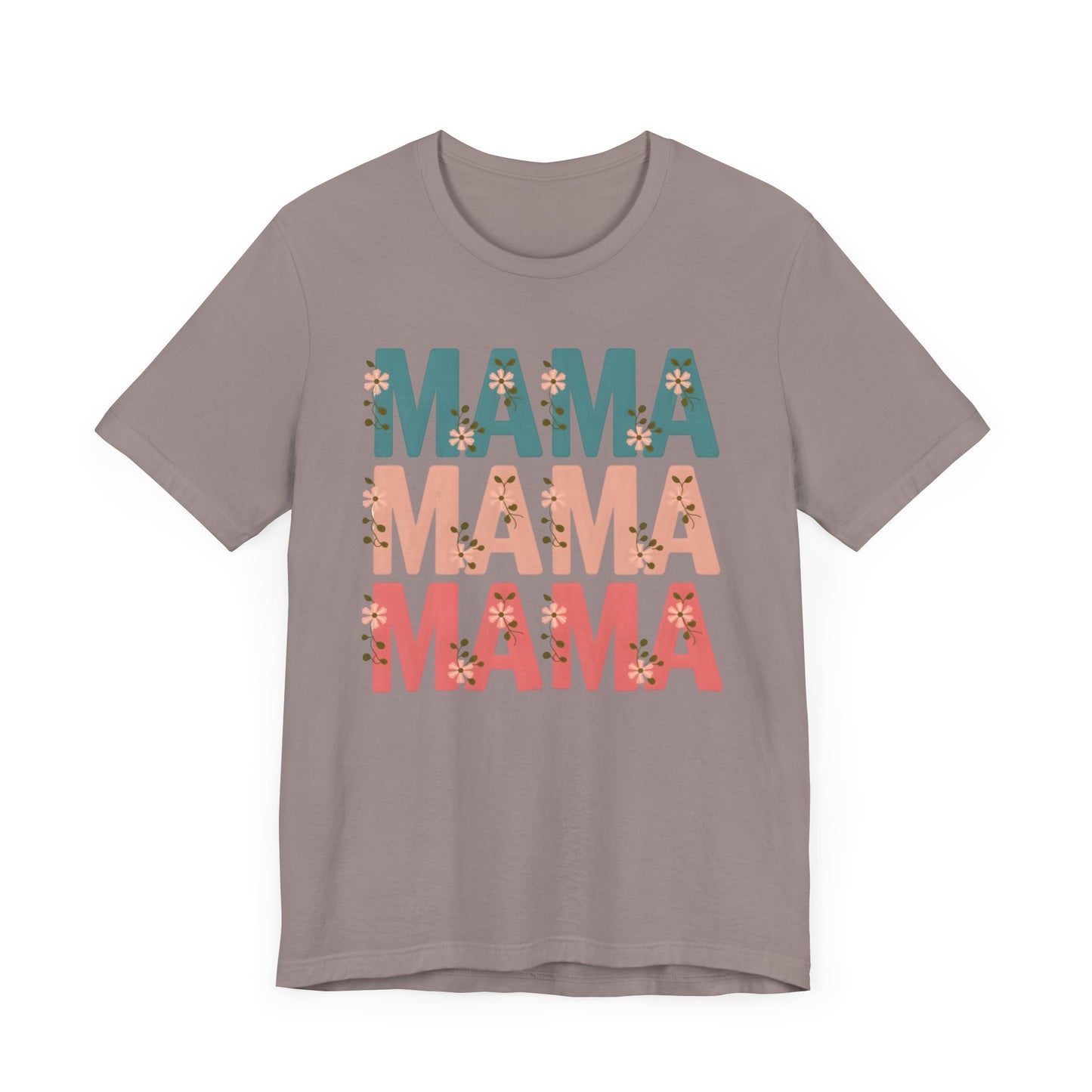 Mama Stacked Floral Jersey Short Sleeve Tee