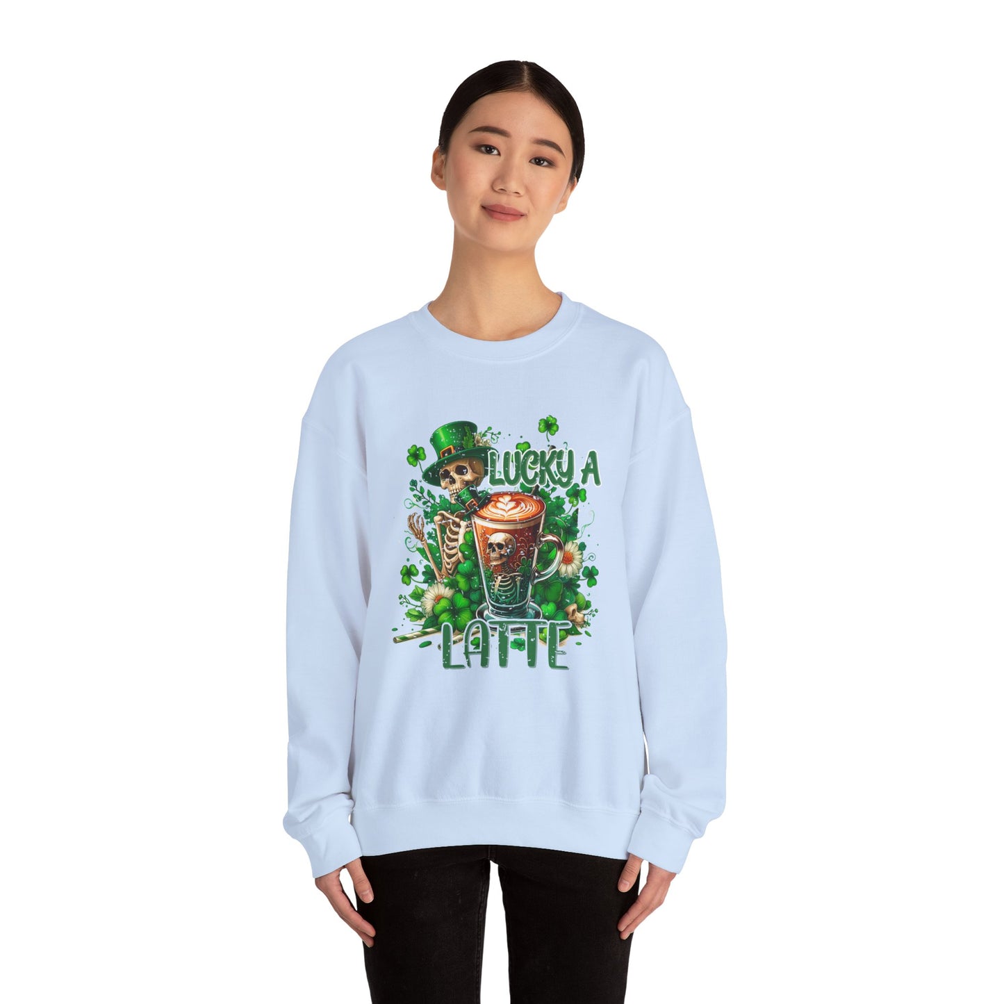 Lucky A Latte Skeleton Heavy Blend™ Crewneck Sweatshirt