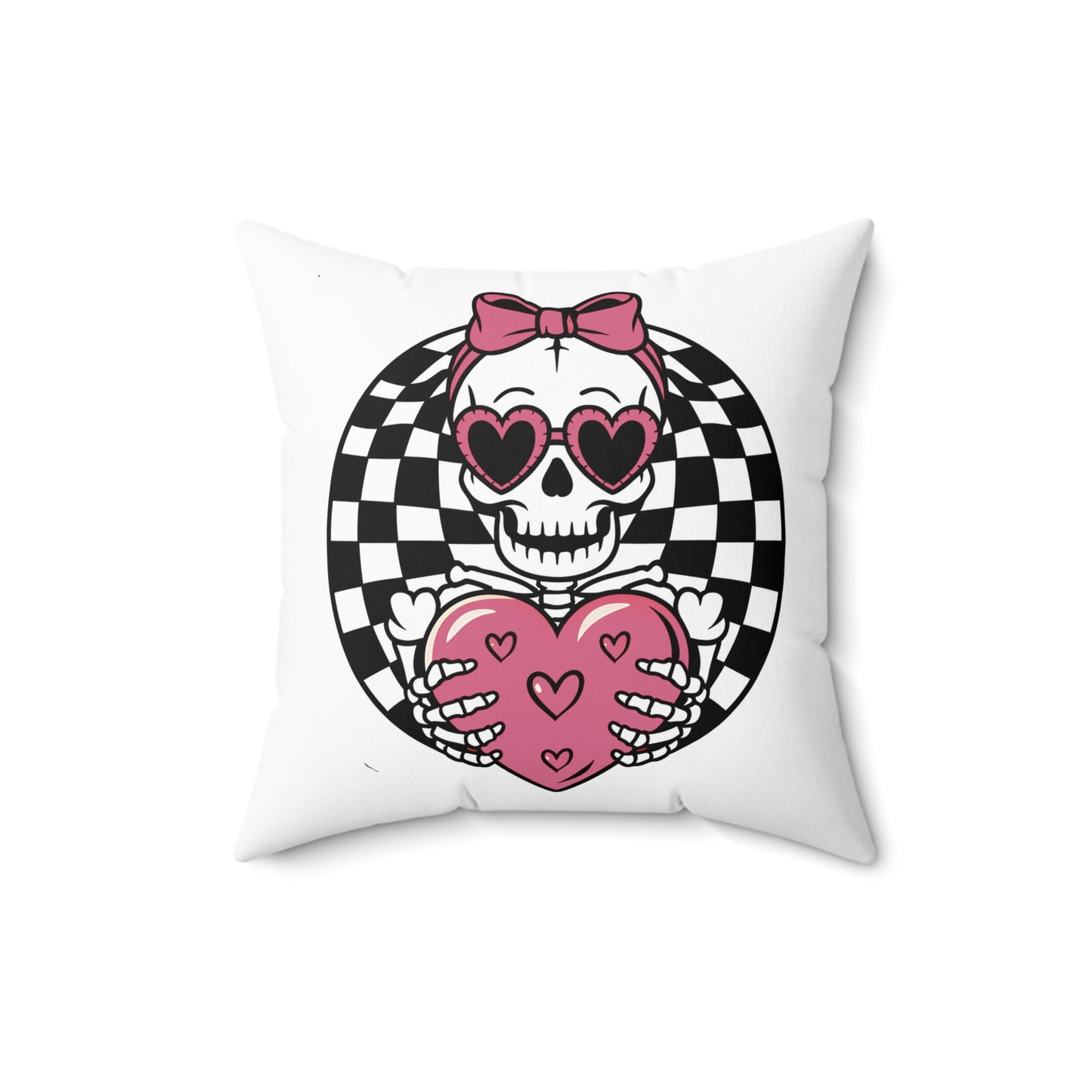Retro Skellie Love Spun Polyester Square Pillow