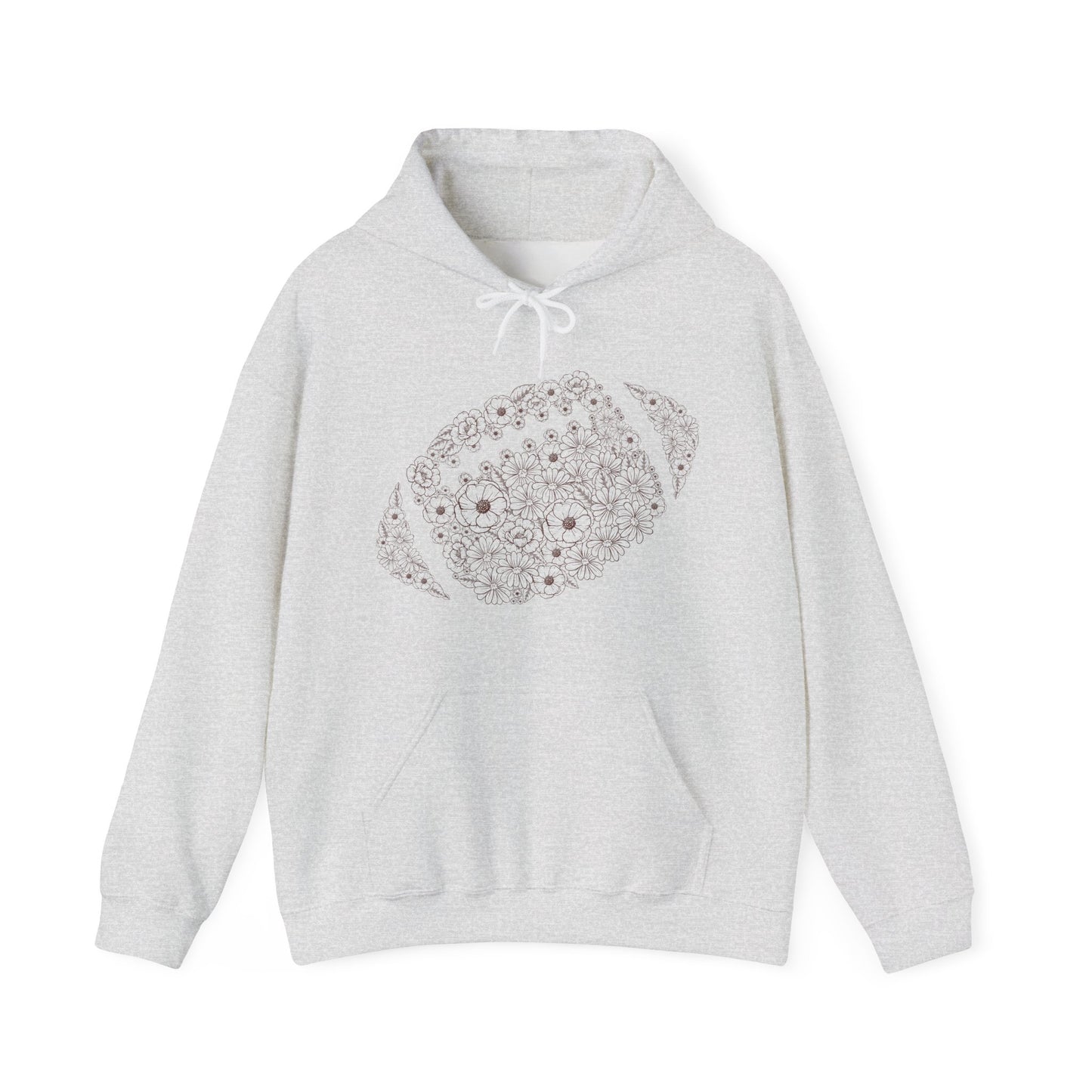 Floral Football Heavy Blend™ Hooded Sweatshirt