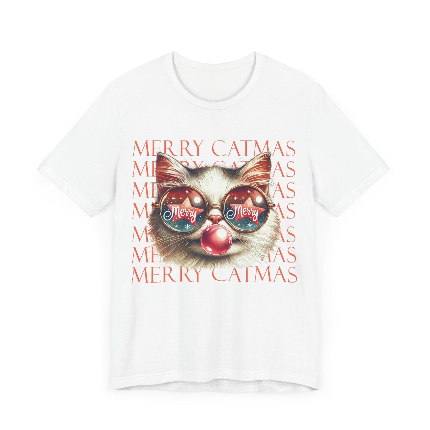Merry Catmas Jersey Short Sleeve Tee