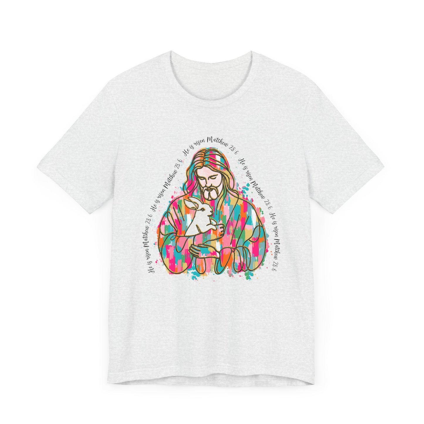 Brush Stroke Easter Jesus Jersey Short Sleeve Tee