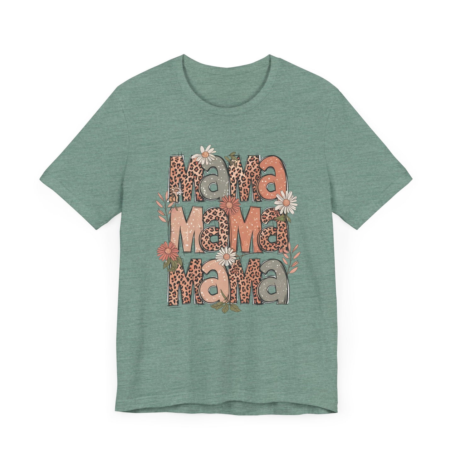 Floral Stacked Mama Jersey Short Sleeve Tee