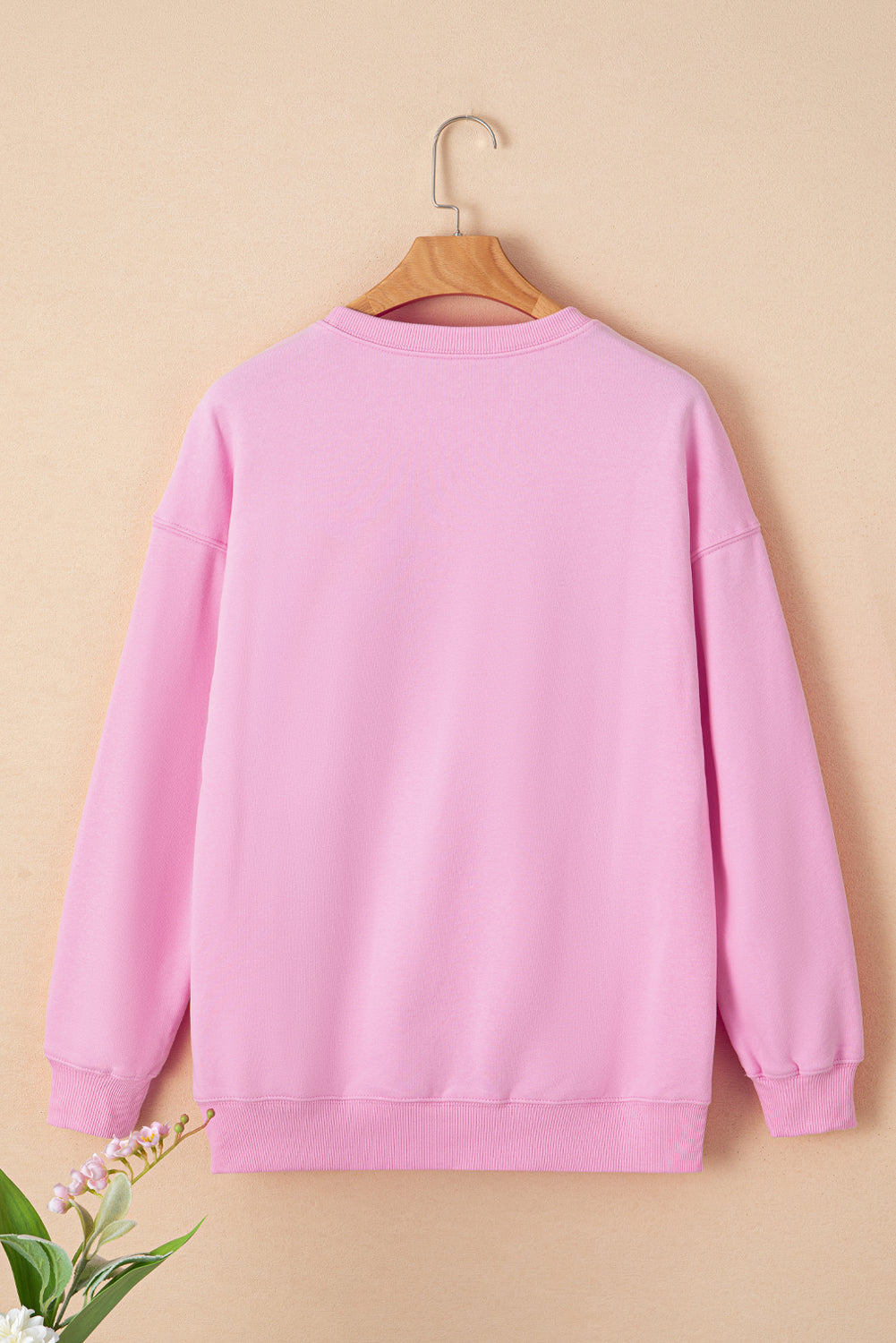 Black XOXO Glitter Print Round Neck Casual Sweater