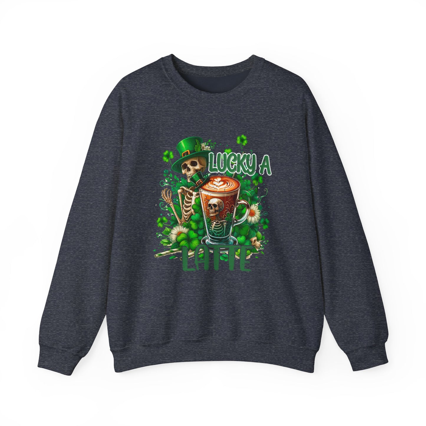 Lucky A Latte Skeleton Heavy Blend™ Crewneck Sweatshirt