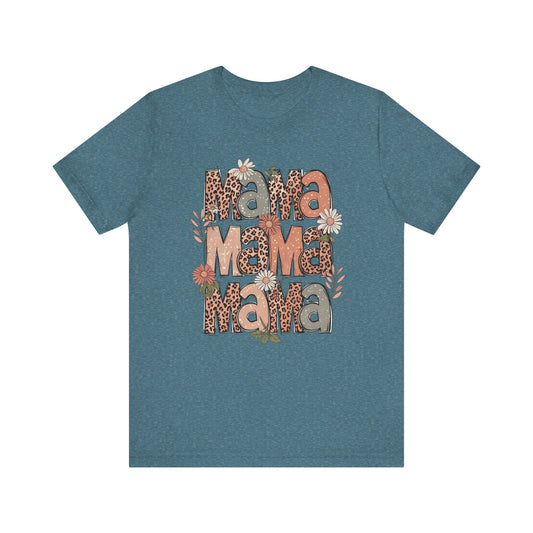 Floral Stacked Mama Jersey Short Sleeve Tee