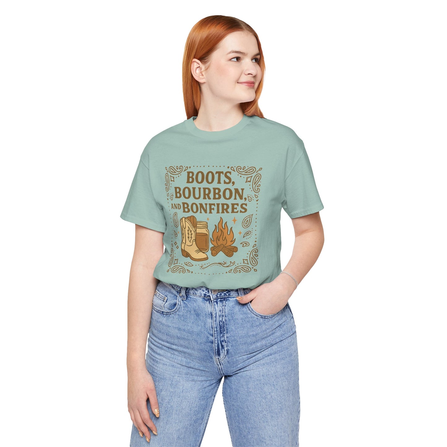 Boots Bourbon and Bonfireds Jersey Short Sleeve Tee